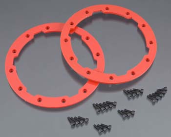 Traxxas Sidewall Protector Beadlock Style Red (2)