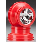 Traxxas 12mm Hex Dual Profile Short Course Wheels (Chrome/Red) (