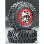Tires/Whls Assembled Red Beadlock Slash VXL (2)