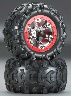 Traxxas 5667 Red Sidewall Protectors - Bead Lock Style For Summit RC Vehicle