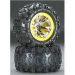 Traxxas Tires / Wheels Assembled Yellow Beadlock 1/16 Summit