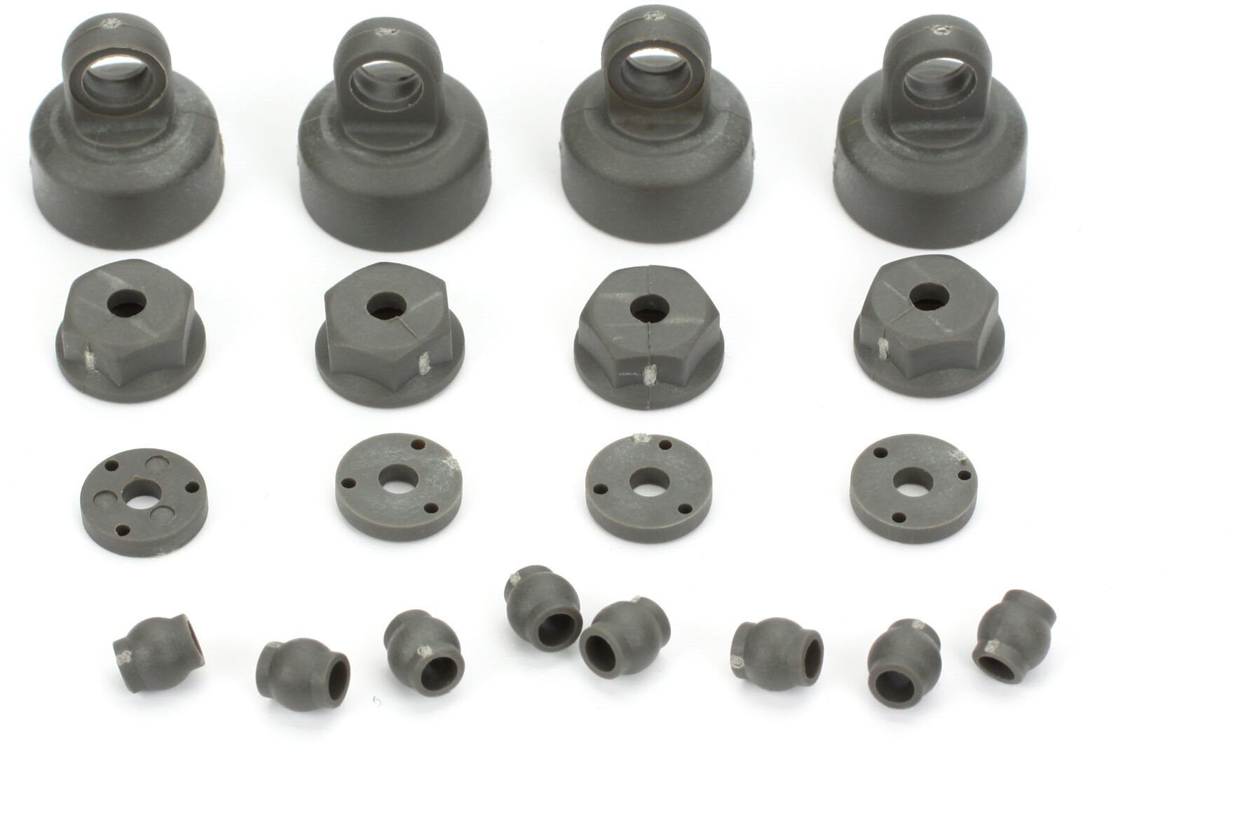 ECX Shock Cap, Piston, Pivot Ball Set: 1:10 2wd All