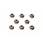 Serrated Wheel Nut 4mm Black (8)