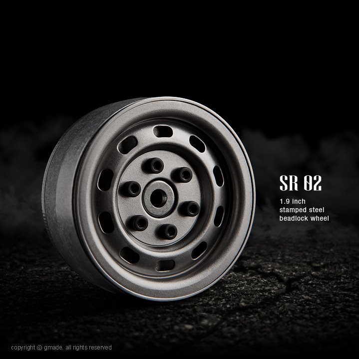 Gmade 1.9 Sr02 Beadlock Wheels (Uncoated Steel) (2)