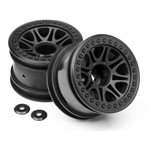 Black Split 8 Truck Wheel, For The Firestorm Or Wheely King (2Pc