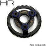 Hot Racing Steel 76 Tooth 48 Pitch Spur Gear With Blue Washers, For Traxxas