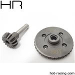 Heavy Duty Spiral Cut Bevel Gear Set, 36/14 Tooth, For Axial Ax1