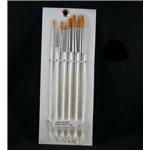 Golden Taklon Brush Set In 5 Sizes 9, 7, 5, 3, 1