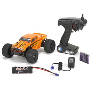 ECX Ruckus 1/18 4WD Monster Truck: Orange/Yellow RTR