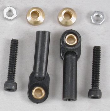 Dubro Swivel Ball Link w/Hrdwr Black 4-40 (2)