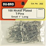 1" Nickel Plated T-Pins 100Pc