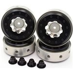 Silver Beadlock 1.9 Rims Black Rings SCX2