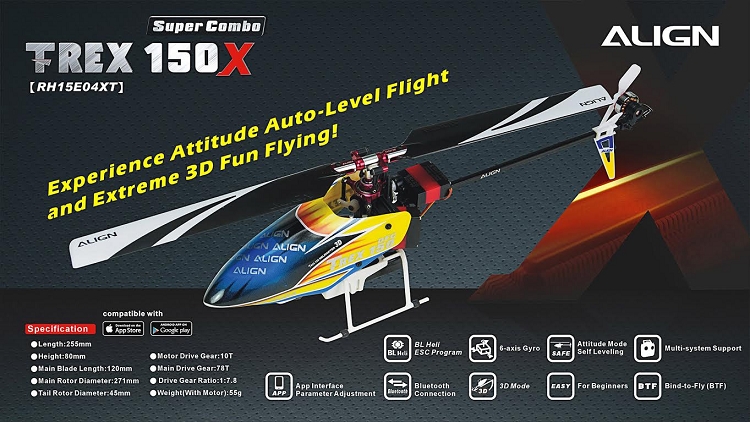 Align T-REX 150X DFC Super Combo (BTF) (Align RH15E04X | AGNRH15E04X) -  Vortex Hobbies