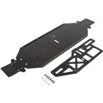 Chassis w/Brace plate, 4mm, Black: DBXL-E