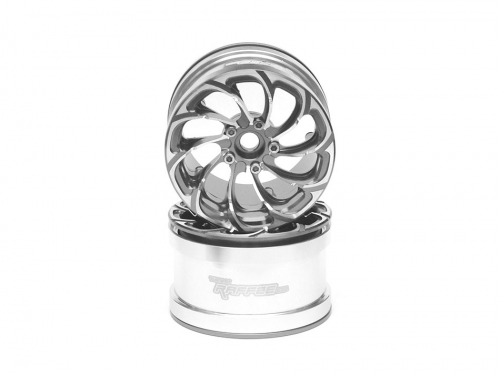 Team Raffee 2.2 Twister Aluminum Beadlock Wheels (2) Gun Metal