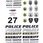 MyTrickRC Realistic 1:10 Scale Decal Set, Police And Sheriff Combo