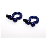 Aluminum 1/10 Scale Tow Shackles, Blue, (D-Rings), For Axial Scx