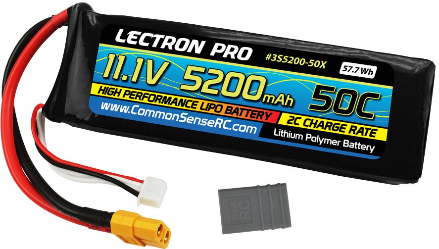 Common Sense RC Lectron Pro 11.1V 5200mAh 50C Lipo Battery with XT60 + Cdata-url=