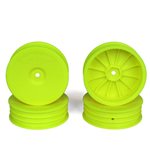 Slim Speedline Buggy Wheels, Front, Yellow, For Associated B6/B6