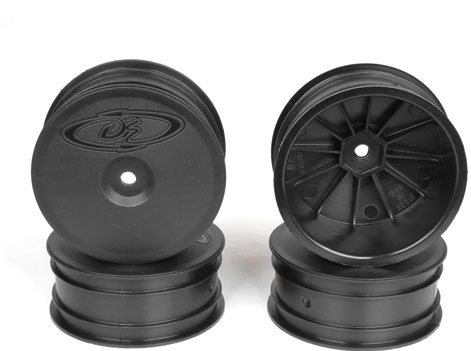 DE Racing Speedline Buggy Wheels, Black, Front, For Associated B64/B64d An