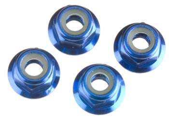 Traxxas 4Mm Alum Flanged Nylock Nuts Blue (4)