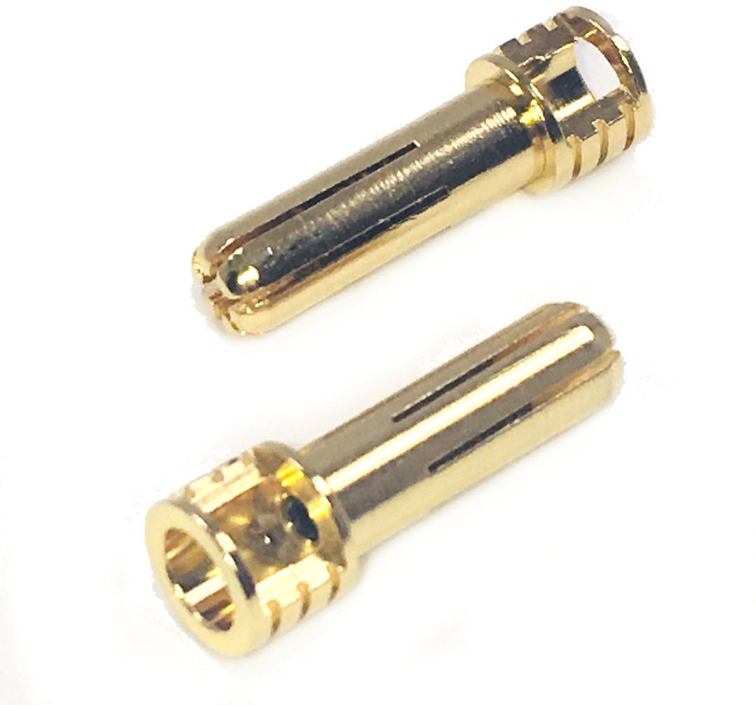 Trinity 5Mm Pure Copper Gold Plated Bullet Connectors (2) Male (Trinity