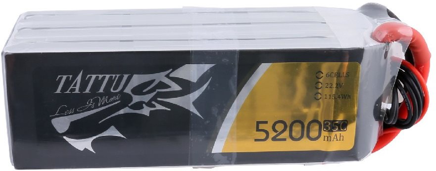 Gens Ace Tattu 5200mAh 6S 22.2V 35C Lipo Battery Pack with XT60 plug