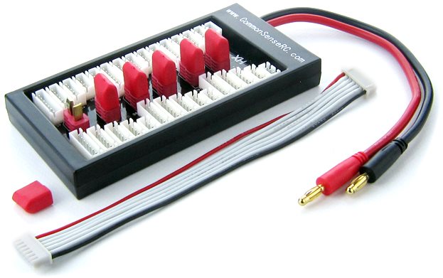 Common Sense RC Parallel Charging Board for Lipos with Deans-type Connectors
