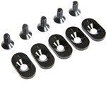 Engine Mount Insert and Screws 18T, Black (5): 5ive-T 2.0
