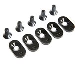Engine Mount Insert and Screws 20T, Black (5): 5ive-T 2.0