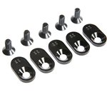 Engine Mount Insert and Screws 22T, Black (5): 5ive-T 2.0