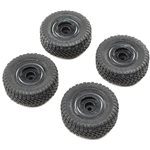 F/R PrmntTire, Black(4): 1/24 Barrage: RTR