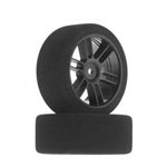 1/10 26mm Nitro Touring Foam Tires, Mounted, 32 Front, Black Whe