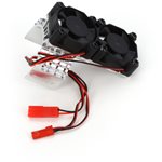 Motor Heatsink with Twin Fan, Silver: Traxxas Slash 4X4