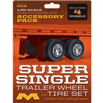1/25 Super Single Trailer Wheel & Tire Set (4)