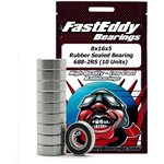 Fast Eddy 8X16x5mm Rubber Sealed Bearing (10) 688-2Rs