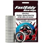 10x15x4 Rubber Sealed Bearing 6700-2RS (10 Units)