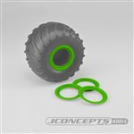 Tribute Wheel Mock Beadlock Rings, Glue-On-Set, Green, 4Pc