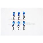 GPM Racing Body Clips + Aluminium Mount (Blue) For 1/10 To 1/18 Models - 6P