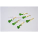 GPM Racing Body Clips + Aluminium Mount (Green) For 1/10 To 1/18 Models - 6