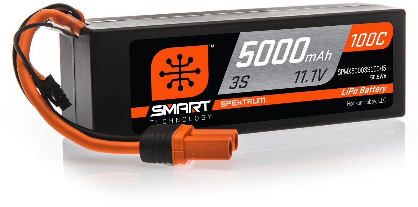 Spektrum 5000mAh 3S 11.1V 100C Smart LiPo Hardcase; IC5
