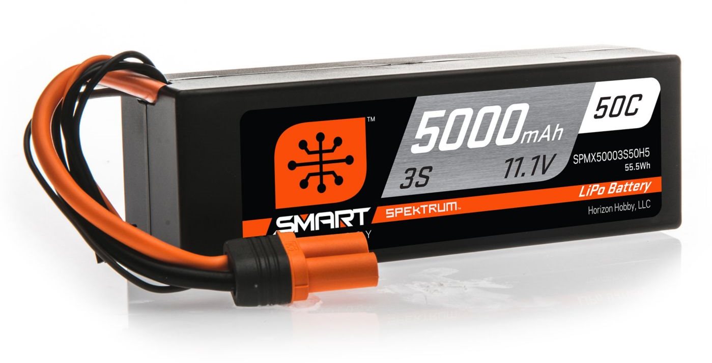Spektrum 5000mAh 3S 11.1V 50C Smart LiPo Hardcase; IC5