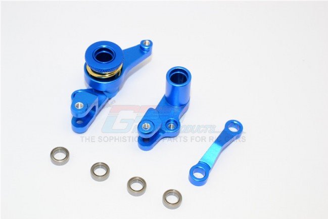 GPM Racing Alloy Steering Assembly With Bearings - 1Set (Blue)