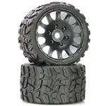 Raptor Belted Monster Truck Wheels/Tires (Pr.)-Race Soft Compoun