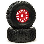 ARRMA DBOOTS 'Fortress' Tire Set Glued, Red (2)
