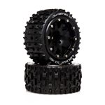 Lockup ST Belted 2.8 2WD Mounted Rear Tires, .5 Offset, Black (2
