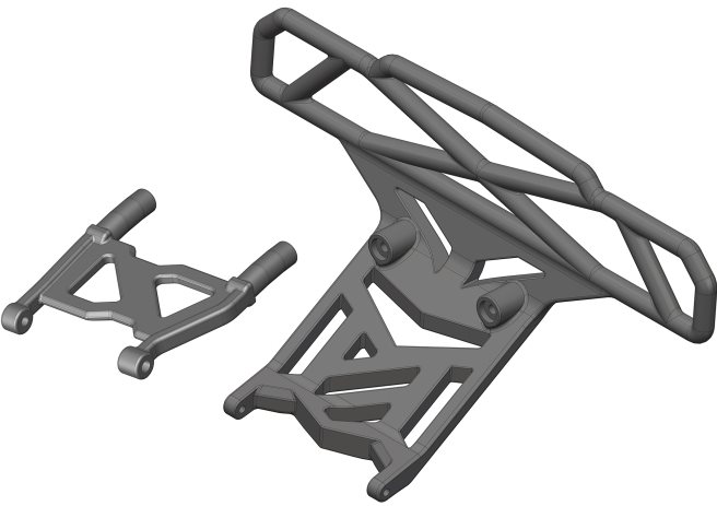 Team Corally Bumper - Bull Bar Type - Rear - Composite: Mammoth, Moxoo, Trito
