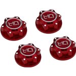 Serrated Dirt Shield Wheel Nuts, (Red) For Arrma 1/5