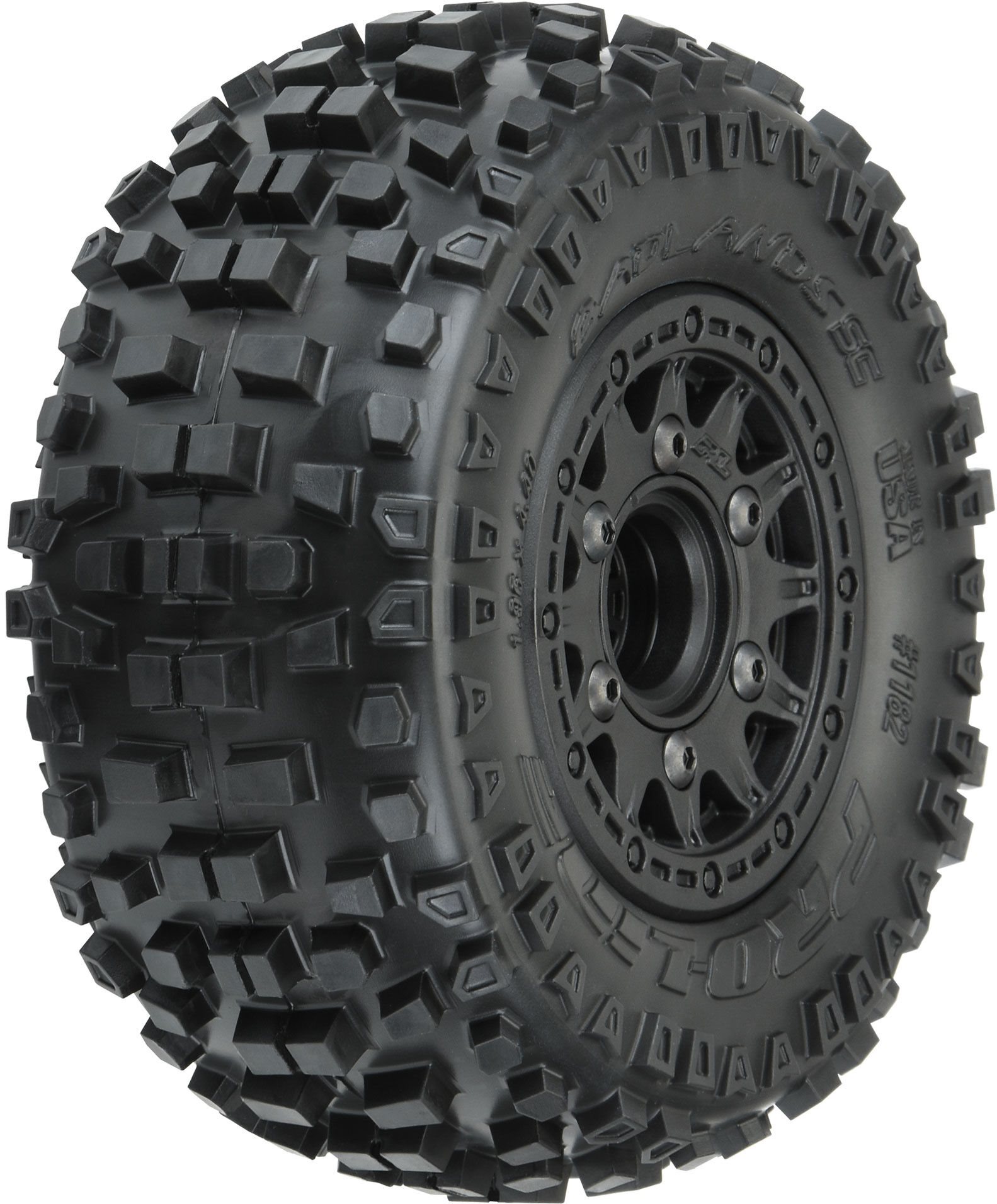 Proline Badlands Sc 2.2/3.0\" All Terrain Tires, Mounted On Raid Black 6X