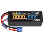 4S 14.8V 8000Mah 100C Lipo Battery W Ec5 Plug Hard Case
